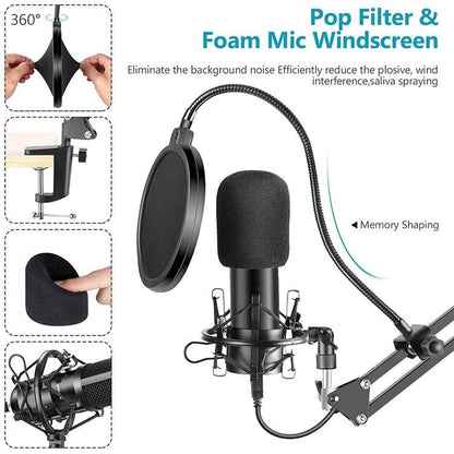 NW-8000 Professional USB Microphone Kit 192kHz/24-Bit Condenser Mic for desktop laptop with USB-A support