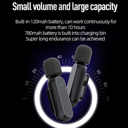 Professional Wireless Lavalier Microphone Set with Portable Charging Box Crystal Clear Audio