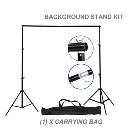 Professional 2x3m Backdrop Support System – Adjustable Tripod Stands with Crossbars, Sandbags & Carry Bag for Photography & Video