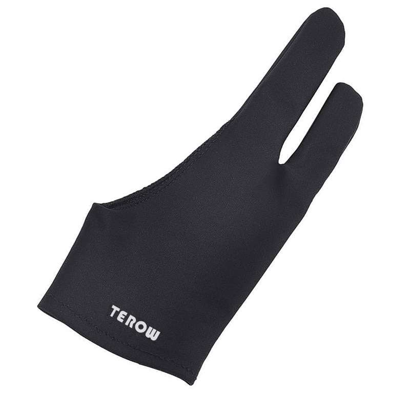 Terow 2-Finger Artist Glove for Drawing Tablets & iPad – Anti-Smudge, Fits Left or Right Hand