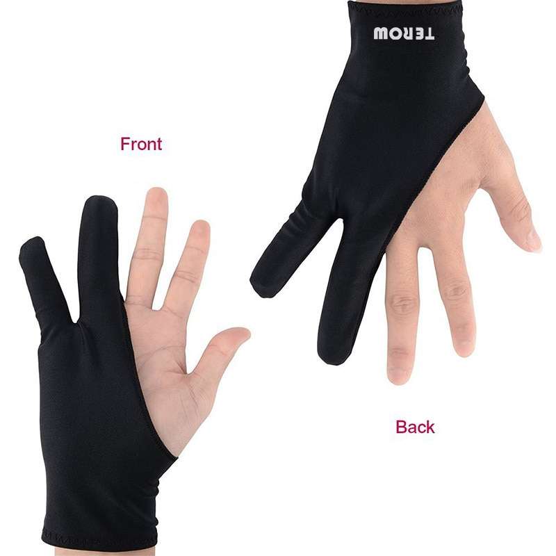 Terow 2-Finger Artist Glove for Drawing Tablets & iPad – Anti-Smudge, Fits Left or Right Hand