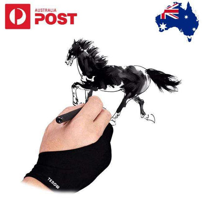 Terow Artist Glove Australia for Drawing Tablet 2 finger Anti-Fouling Both for Right Left Hand