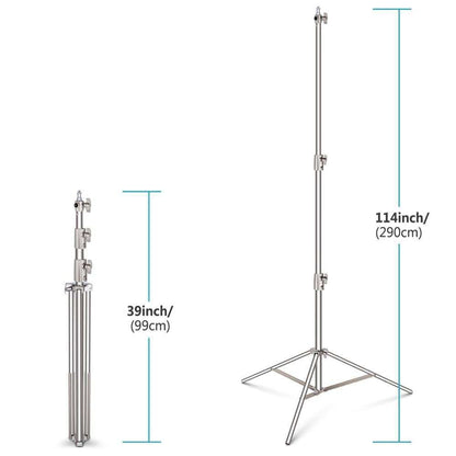 Upto 3Pcs 280cm Stainless Steel Heavy Duty with adapter for Studio Softbox Monolight Photographic Equipment