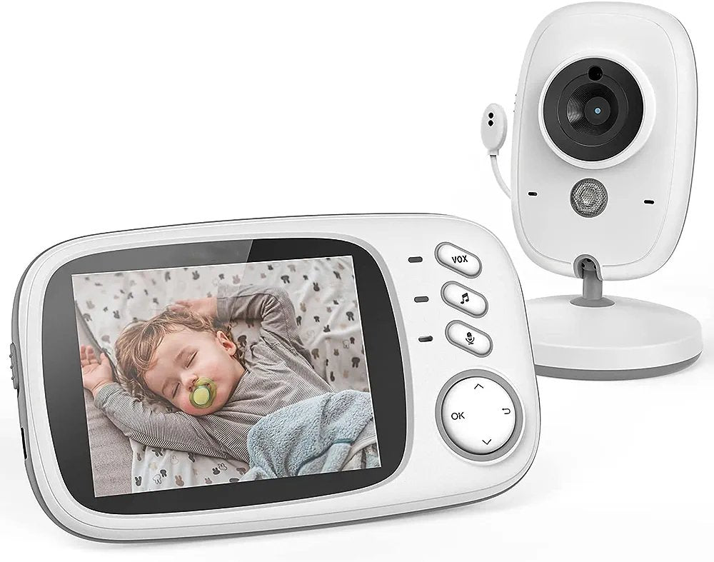 Video Baby Monitor camera with 3.2" LCD Wireless No app needed Audio Monitor with Camera Baby Alarm