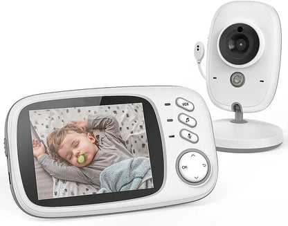 Video Baby Monitor camera with 3.2" LCD Wireless No app needed Audio Monitor with Camera Baby Alarm