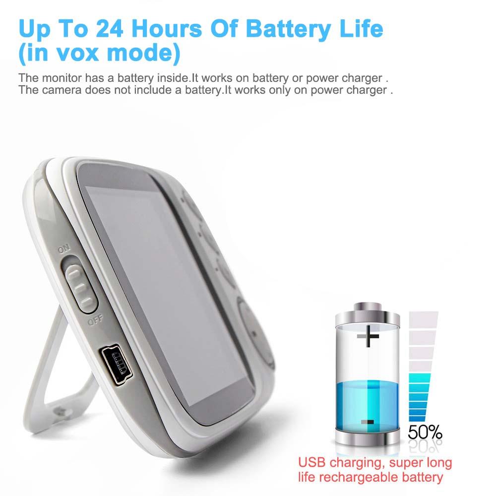 Video Baby Monitor camera with 3.2" LCD Wireless No app needed Audio Monitor with Camera Baby Alarm