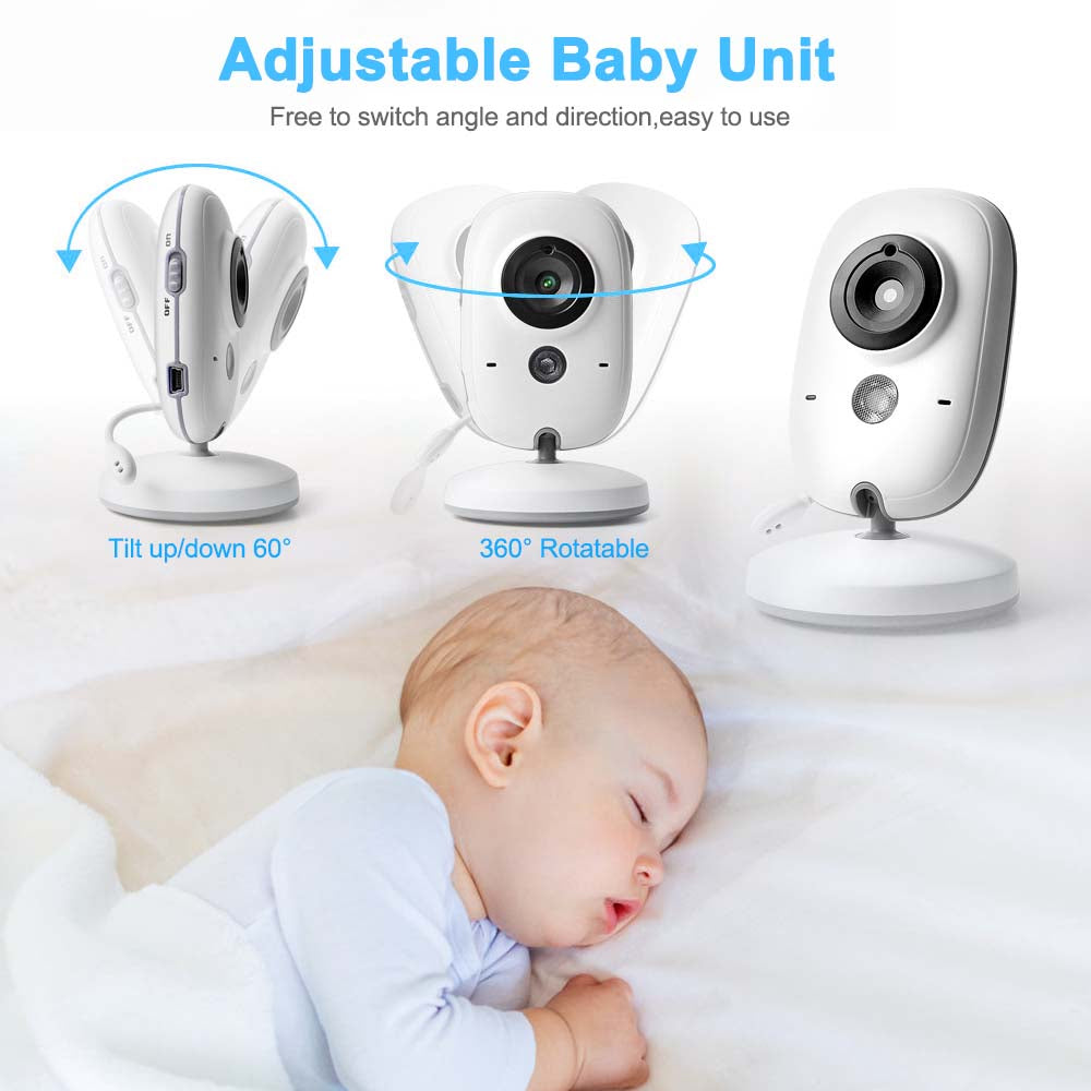 Video Baby Monitor camera with 3.2" LCD Wireless No app needed Audio Monitor with Camera Baby Alarm
