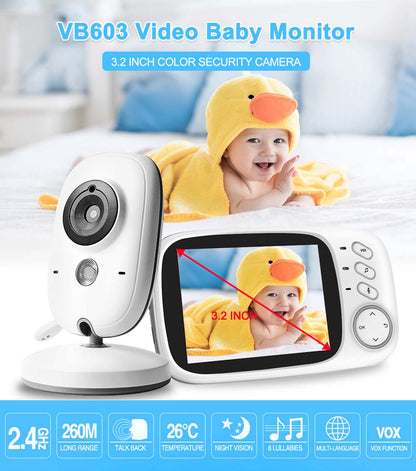 Video Baby Monitor camera with 3.2" LCD Wireless No app needed Audio Monitor with Camera Baby Alarm